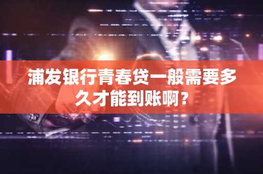 浦发银行青春贷一般需要多久才能到账啊？