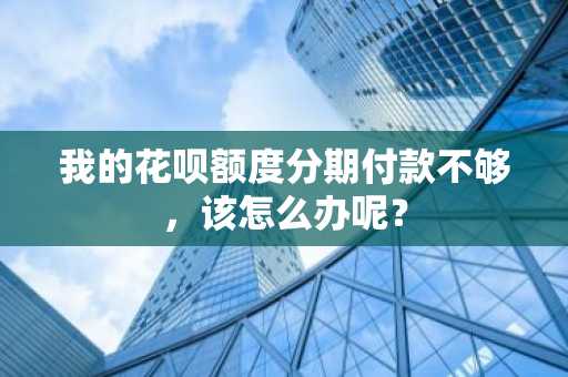 我的花呗额度分期付款不够，该怎么办呢？