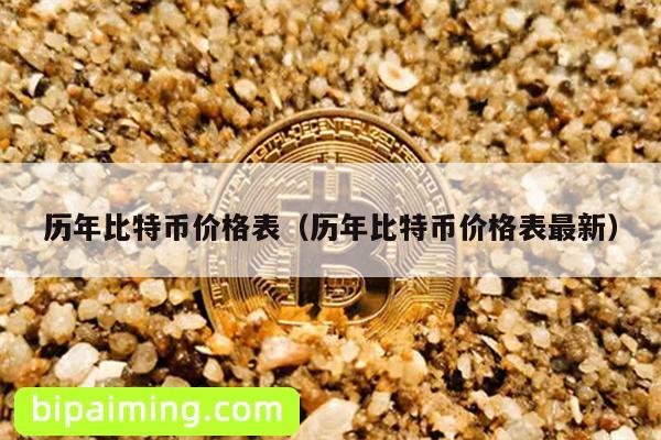 历年比特币价格表（历年比特币价格表最新）