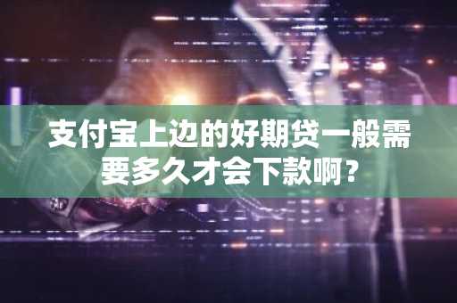支付宝上边的好期贷一般需要多久才会下款啊？
