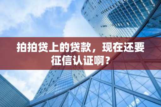 拍拍贷上的贷款，现在还要征信认证啊？