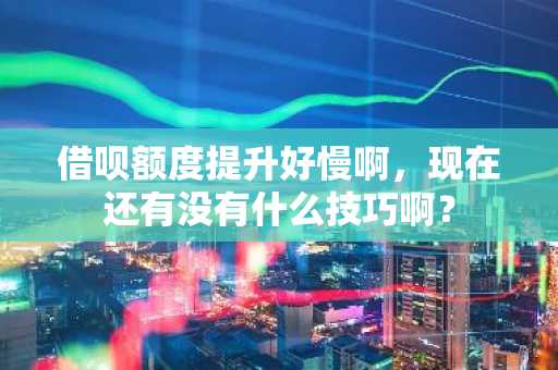 借呗额度提升好慢啊，现在还有没有什么技巧啊？