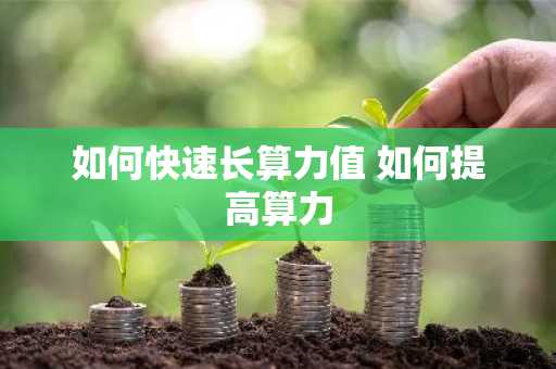 如何快速长算力值 如何提高算力