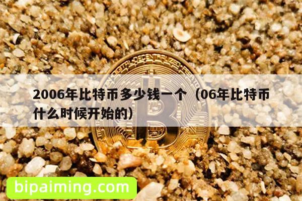2006年比特币多少钱一个（06年比特币什么时候开始的）