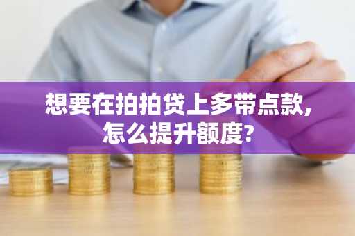 想要在拍拍贷上多带点款,怎么提升额度?