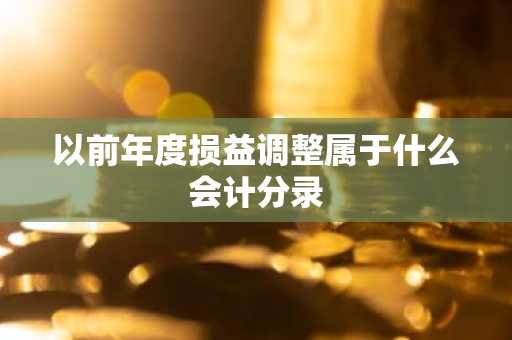 以前年度损益调整属于什么会计分录