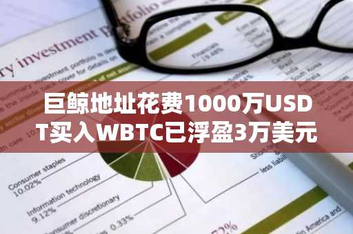 巨鲸地址花费1000万USDT买入WBTC已浮盈3万美元