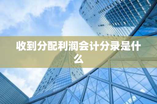 收到分配利润会计分录是什么