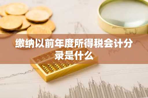 缴纳以前年度所得税会计分录是什么