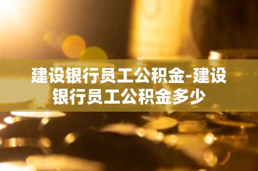 建设银行员工公积金-建设银行员工公积金多少