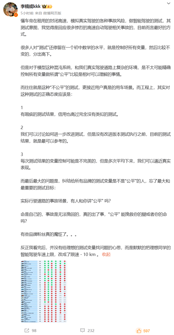李楠谈辅助驾驶：不要相信开车办公、路上睡觉的误导宣传