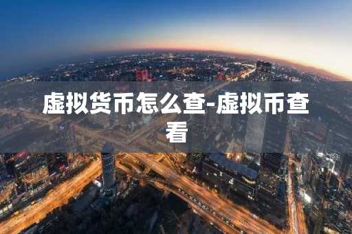 虚拟货币怎么查-虚拟币查看