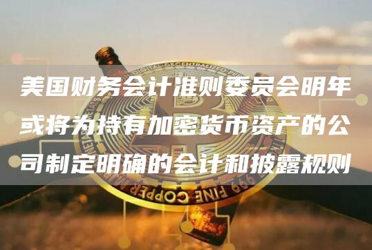 美国财务会计准则委员会明年或将为持有加密货币资产的公司制定明确的会计和披露规则