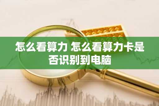 怎么看算力 怎么看算力卡是否识别到电脑