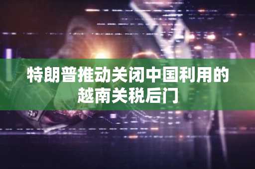 特朗普推动关闭中国利用的越南关税后门