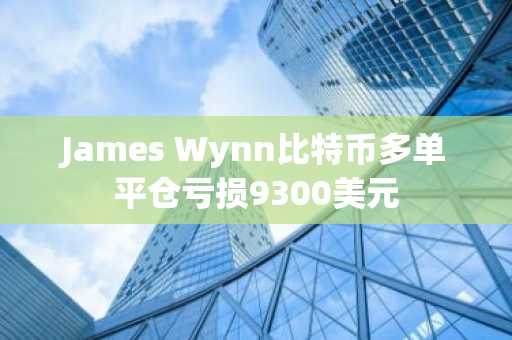 James Wynn比特币多单平仓亏损9300美元