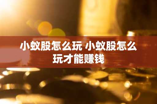 小蚁股怎么玩 小蚁股怎么玩才能赚钱