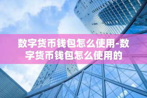 数字货币钱包怎么使用-数字货币钱包怎么使用的