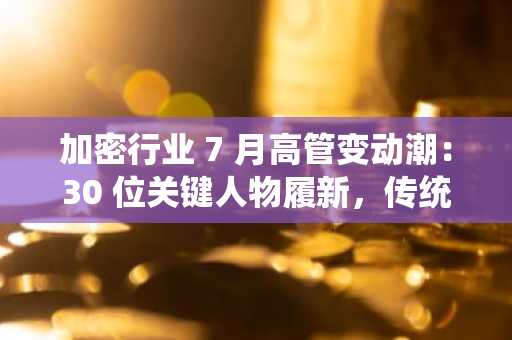加密行业 7 月高管变动潮：30 位关键人物履新，传统金融专家密集加盟