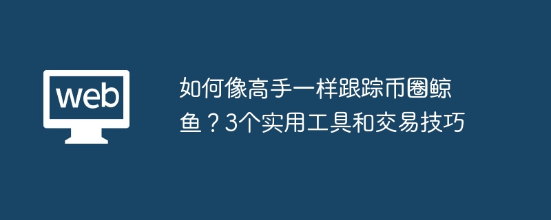 如何像高手一样跟踪币圈鲸鱼？3个实用工具和交易技巧