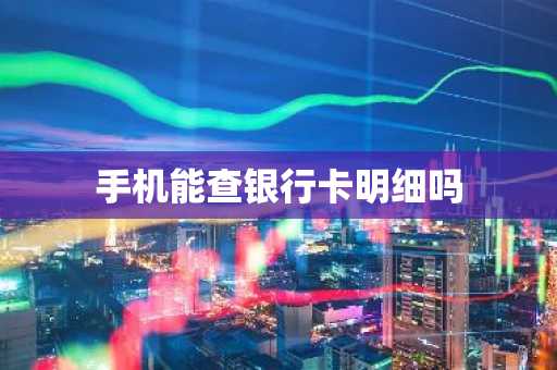 手机能查银行卡明细吗