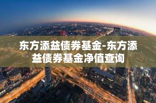 东方添益债券基金-东方添益债券基金净值查询
