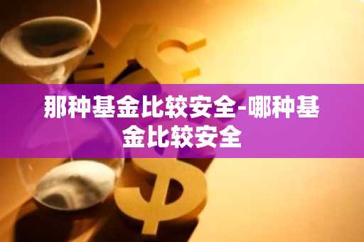 那种基金比较安全-哪种基金比较安全