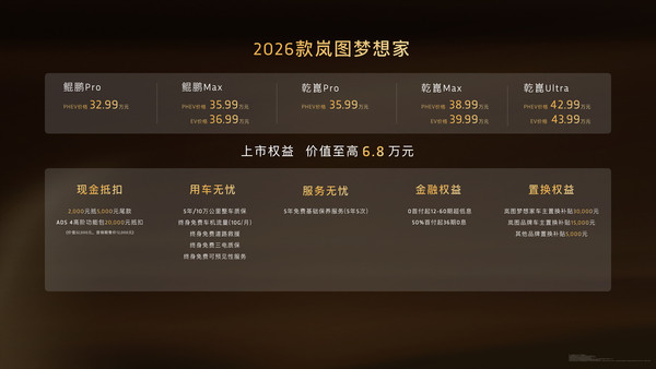 2026款岚图梦想家正式上市 32.99万起解锁混动MPV新体验