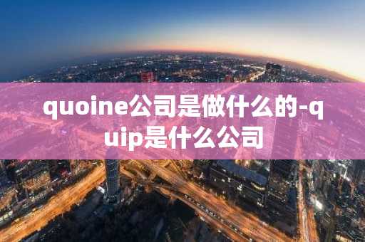 quoine公司是做什么的-quip是什么公司