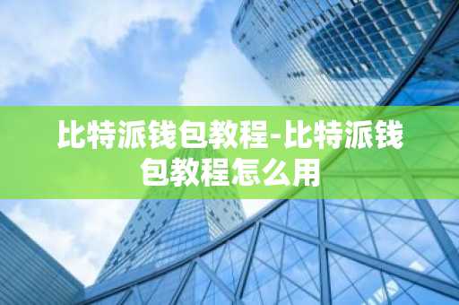 比特派钱包教程-比特派钱包教程怎么用