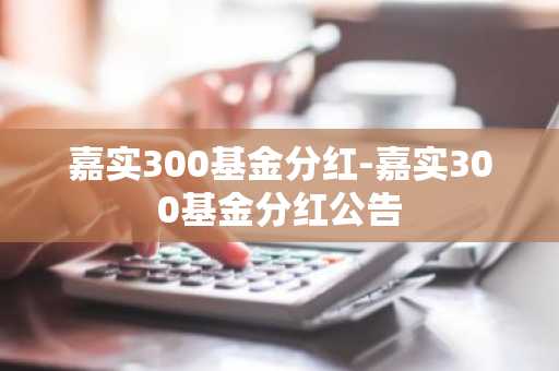 嘉实300基金分红-嘉实300基金分红公告