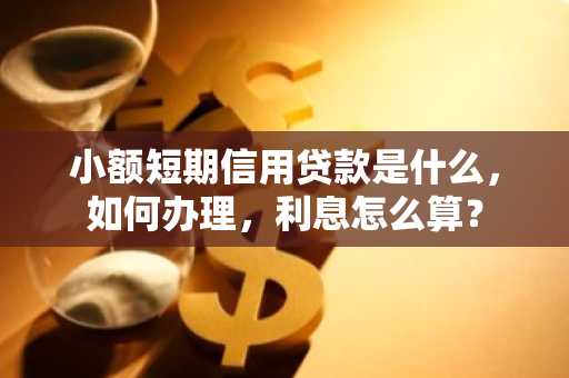 小额短期信用贷款是什么，如何办理，利息怎么算？