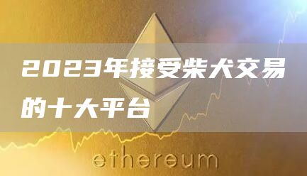 2023年接受柴犬交易的十大平台