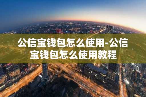 公信宝钱包怎么使用-公信宝钱包怎么使用教程