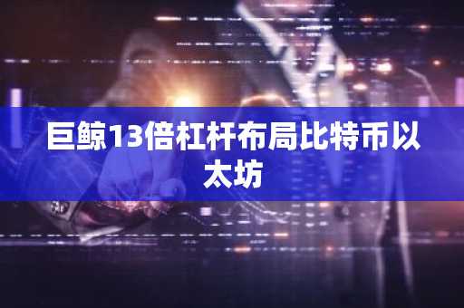 巨鲸13倍杠杆布局比特币以太坊