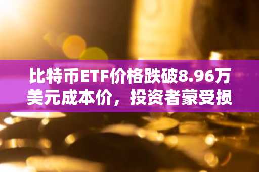 比特币ETF价格跌破8.96万美元成本价，投资者蒙受损失