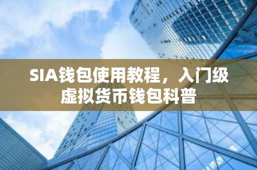 SIA钱包使用教程，入门级虚拟货币钱包科普