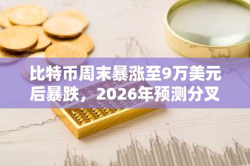 比特币周末暴涨至9万美元后暴跌，2026年预测分叉显现