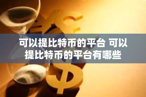 可以提比特币的平台 可以提比特币的平台有哪些
