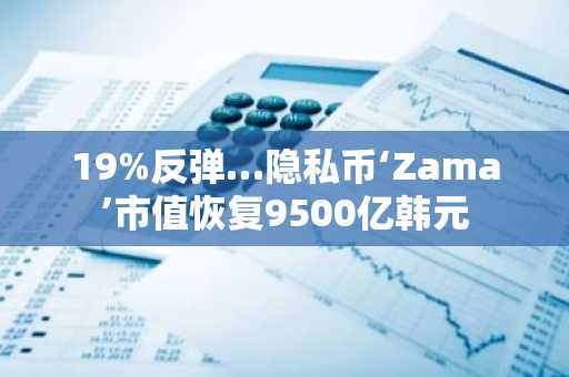 19%反弹…隐私币‘Zama’市值恢复9500亿韩元