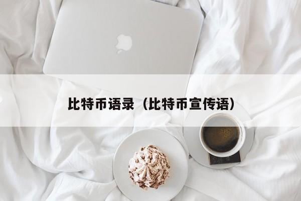 比特币语录（比特币宣传语）